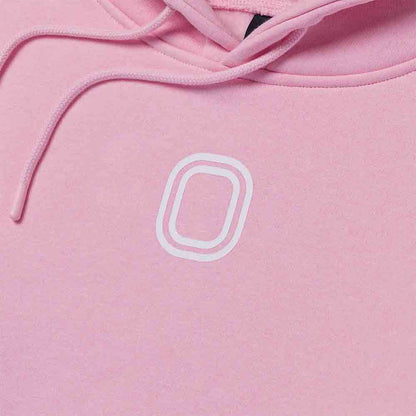 Up close view of emblem on the Overtime Classic Hoodie.
