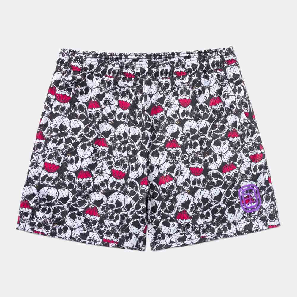 Front view of the City Reapers Skull Shorts.