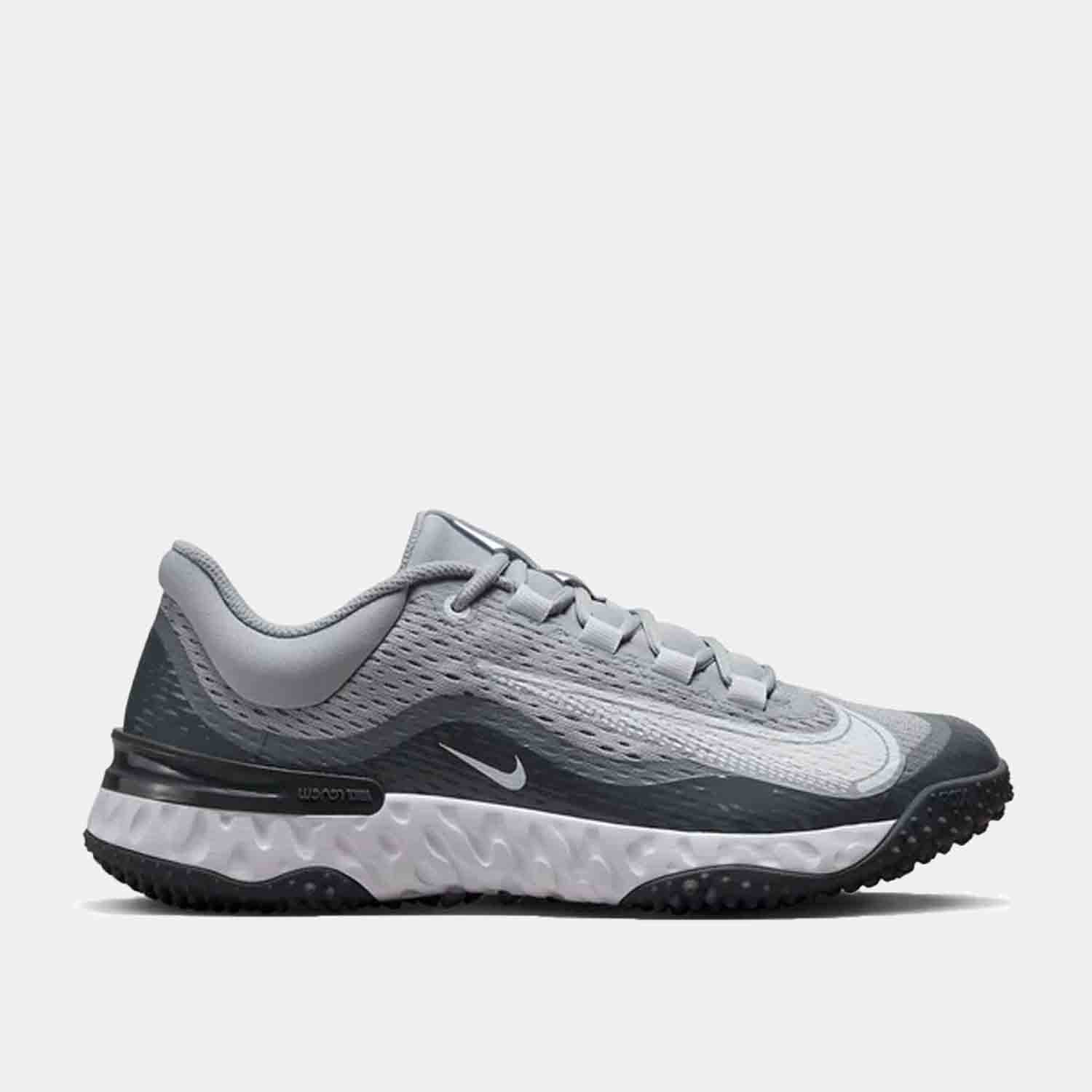 Side view of the Men's Alpha Huarache Elite 4 Turf Baseball Shoes.