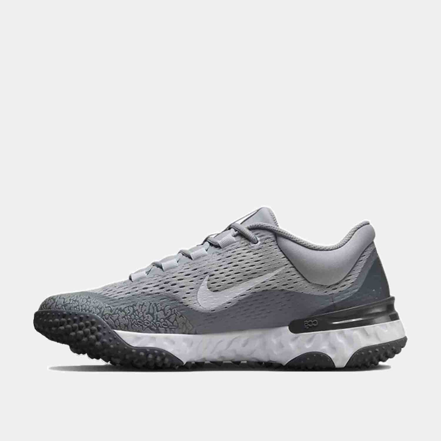 Side medial view of the Men's Alpha Huarache Elite 4 Turf Baseball Shoes.
