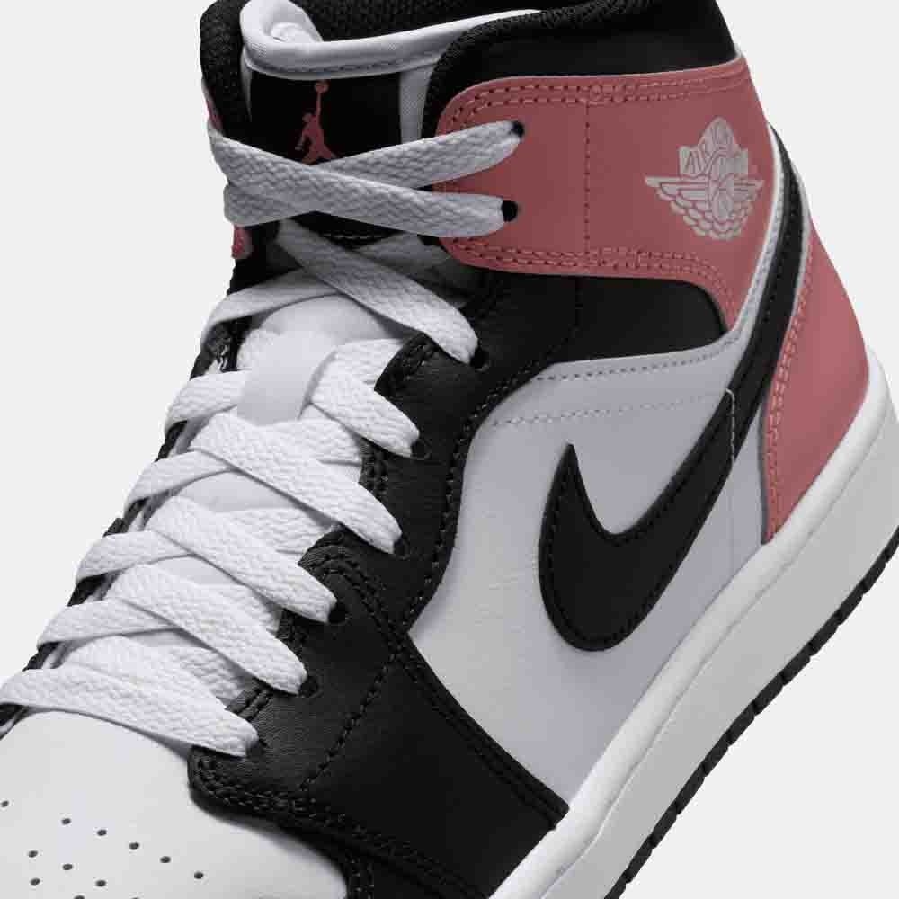 Up close, front view of the Air Jordan 1 Mid.