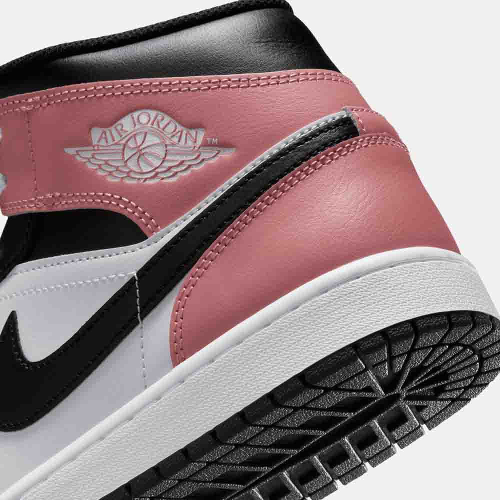 Up close, rear view of the Air Jordan 1 Mid.