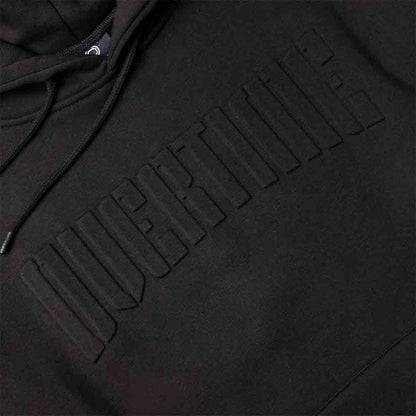 Up close, front view of the Overtime Embossed Hoodie.