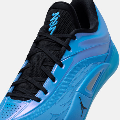 Up close, front view of the Jordan Zion 4 "Iridescence".