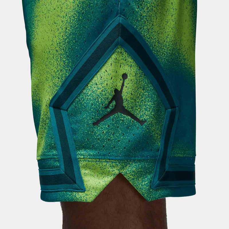 Up close view of emblem on the Nike Men's Dri-FIT Sport Diamond Shorts.