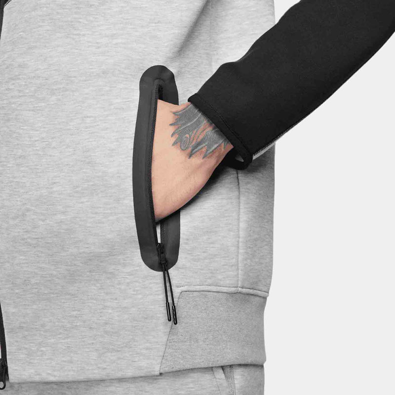 Men's Full-Zip Hoodie Sportswear Tech Fleece Windrunner, Dark Grey Heather