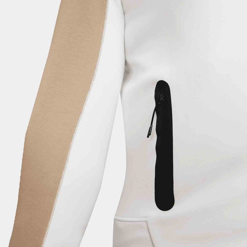 Men's Full-Zip Hoodie Sportswear Tech Fleece Windrunner, Summit White/Khaki