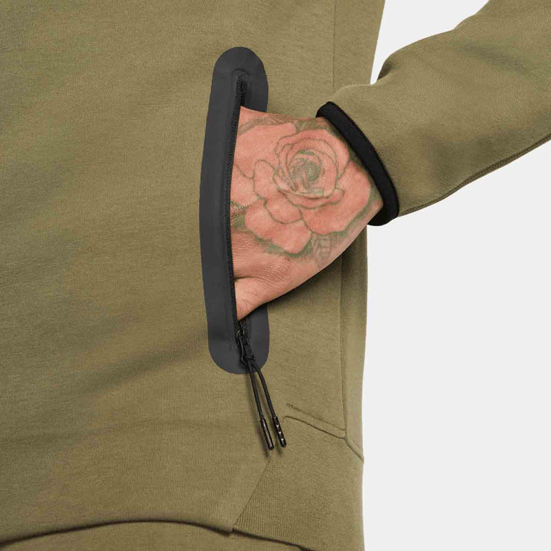 Up close view of pocket on the Men's Nike Sportswear Tech Fleece Full-Zip Hoodie.