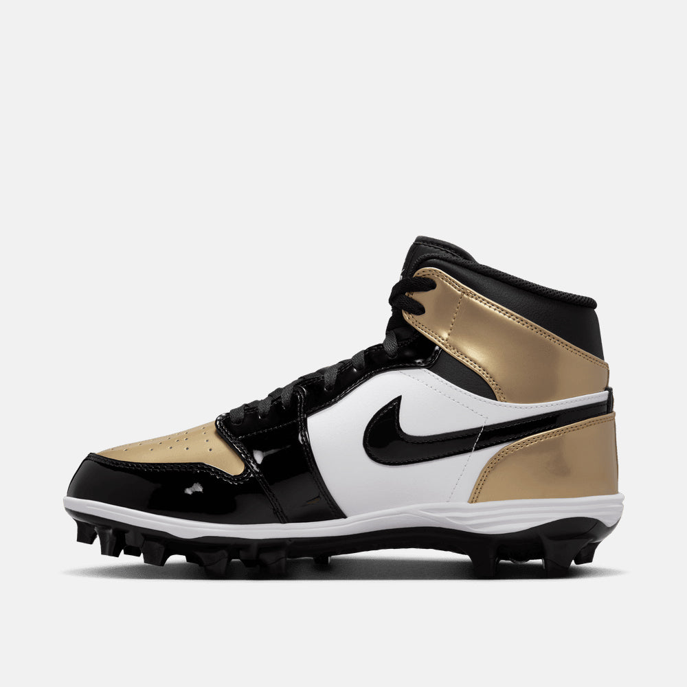 Side medial view of the Jordan 1 Mid TD Football Cleats.