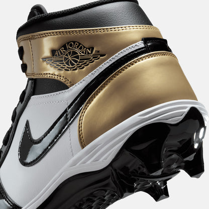 Up close, rear view of the Jordan 1 Mid TD Football Cleats.
