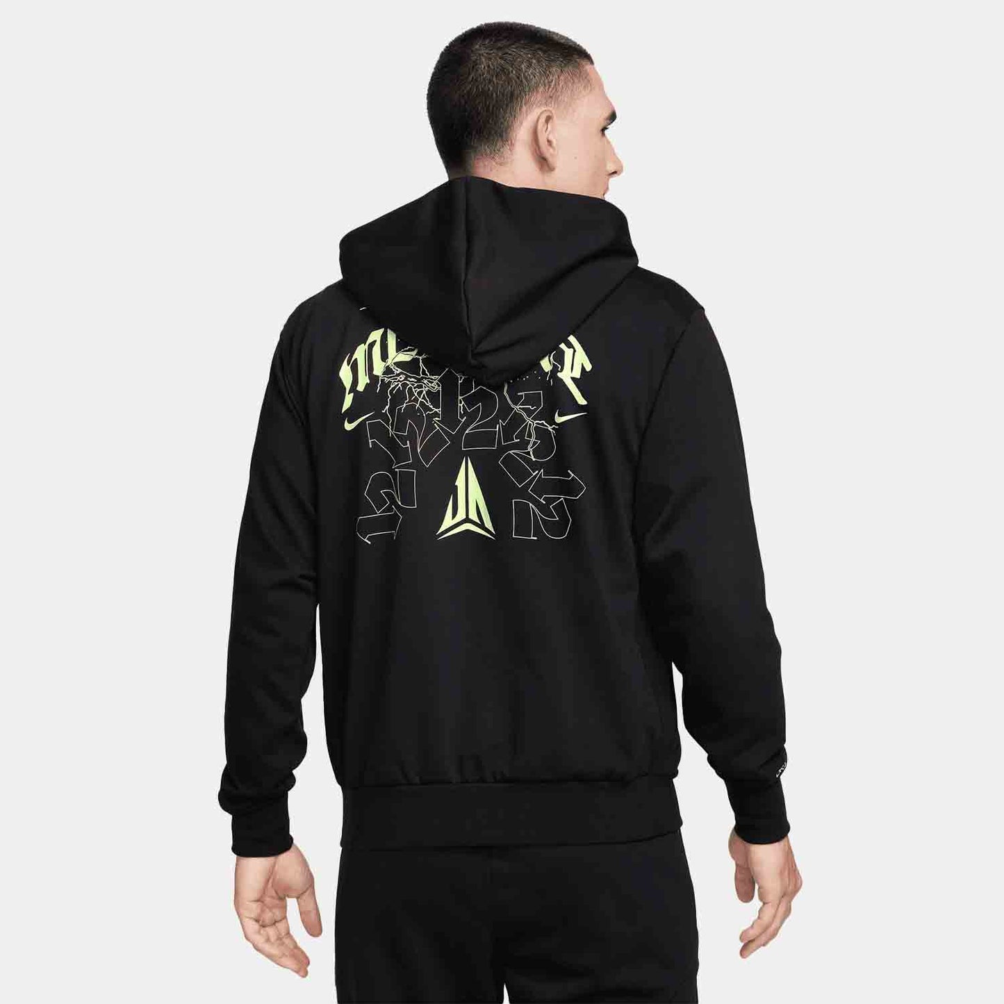 Rear view of the Nike Men's Dri-FIT Pullover Basketball Hoodie.
