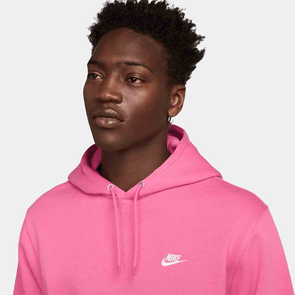 Up close, front view of the Men's Nike Pullover Fleece Hoodie.