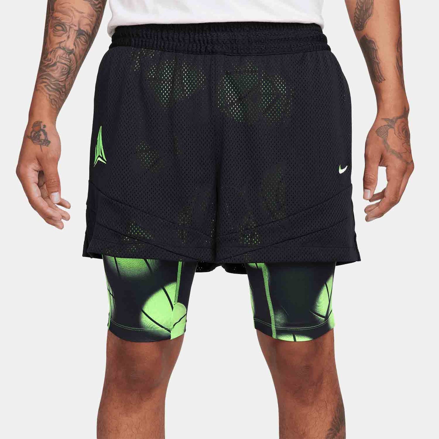 Front view of the Nike Men's Dri-FIT 2-in-1 4" Basketball Shorts.
