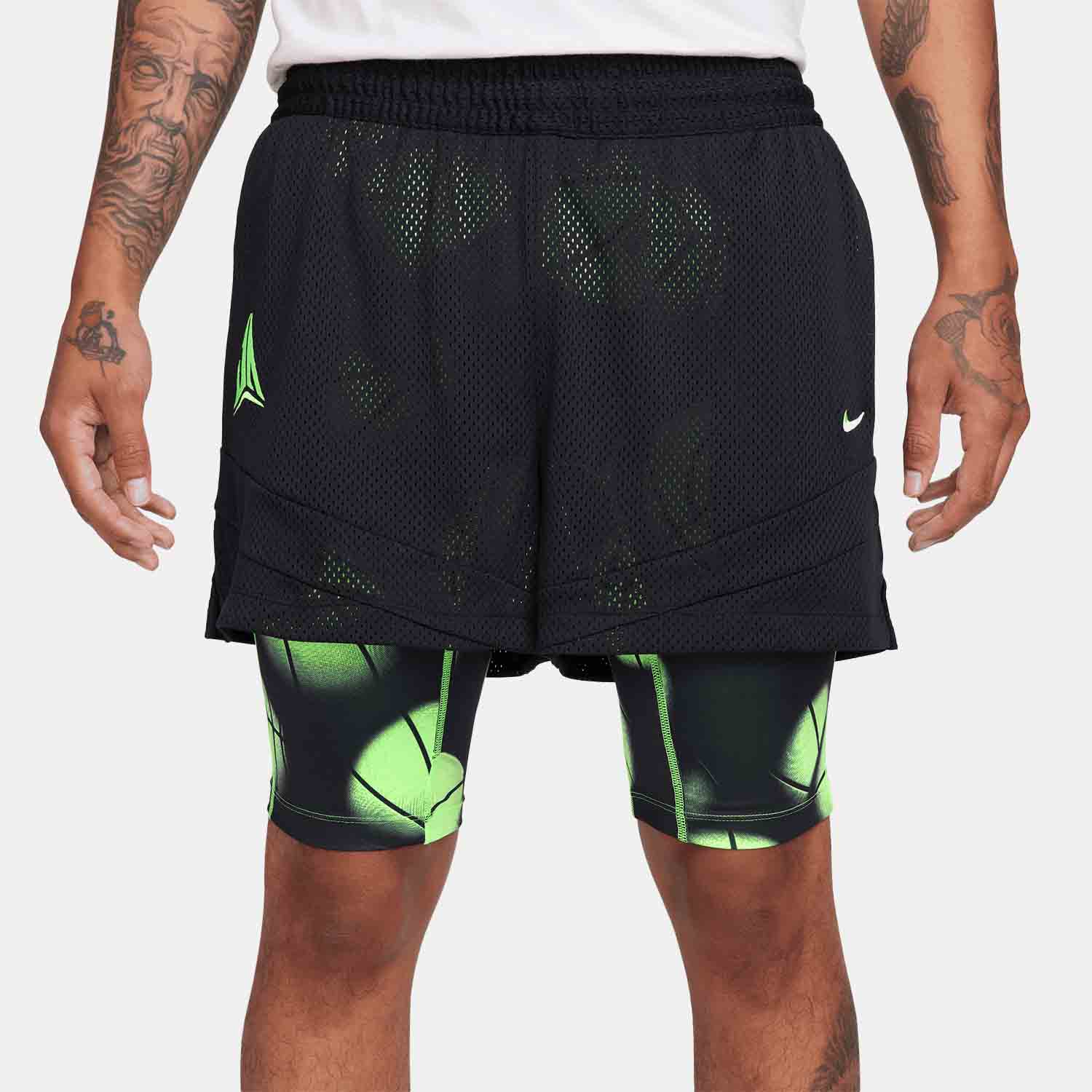 Front view of the Nike Men's Dri-FIT 2-in-1 4" Basketball Shorts.
