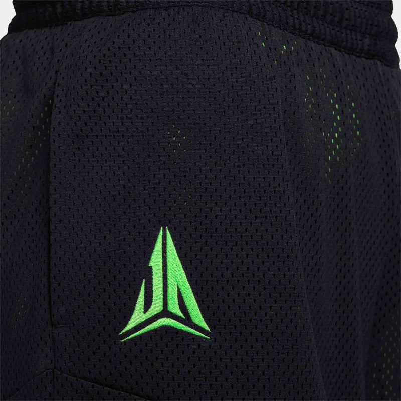 Up close view of logo on the Front view of the Nike Men's Dri-FIT 2-in-1 4" Basketball Shorts.