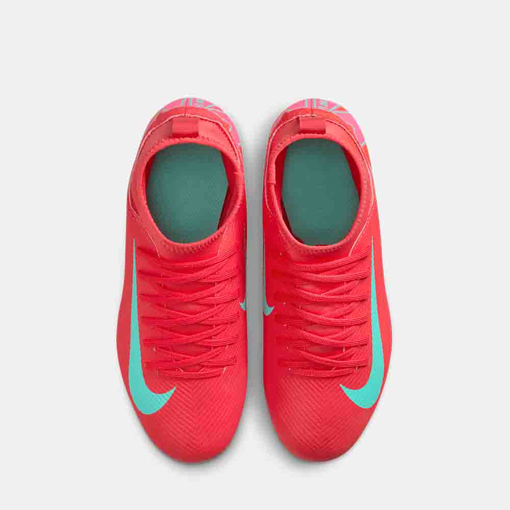 Top view of the Nike Kids' Mercurial Superfly 10 Club Soccer Cleats.