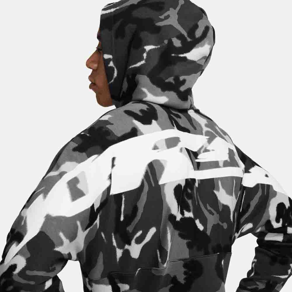 Rear view of the Men's MVP Camo Pullover Hoodie.