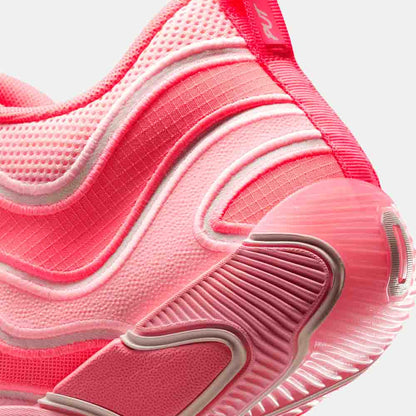 Up close, rear view of the Jordan Tatum 3 "Pink".
