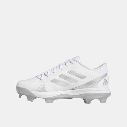 Side medial view of the Adidas Women's Purehustle 2 TPU Softball Cleats.