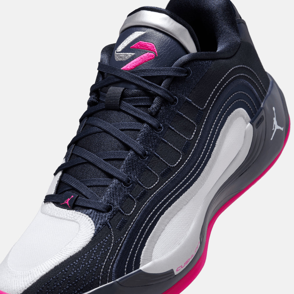 Up close, front view of the Jordan Luka 4 "Navidor".