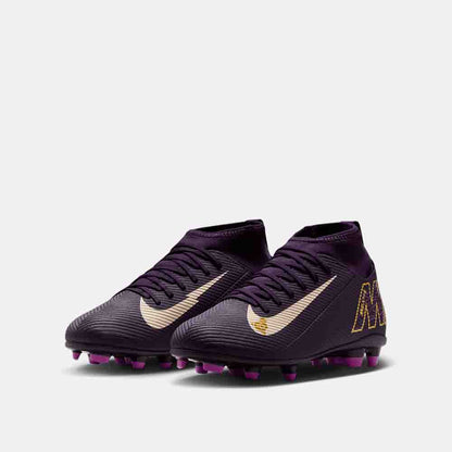 Front view of the Nike Kids' Mercurial Superfly 10 Club "Kylian Mbappé" Soccer Cleats.