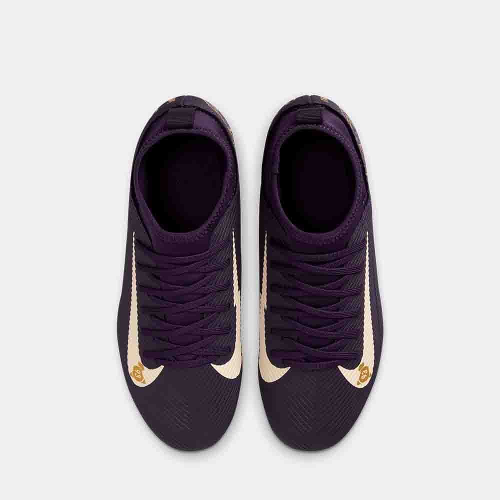 Top view of the Nike Kids' Mercurial Superfly 10 Club "Kylian Mbappé" Soccer Cleats.