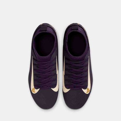 Top view of the Nike Kids' Mercurial Superfly 10 Club "Kylian Mbappé" Soccer Cleats.