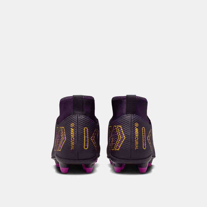 Rear view of the Nike Kids' Mercurial Superfly 10 Club "Kylian Mbappé" Soccer Cleats.