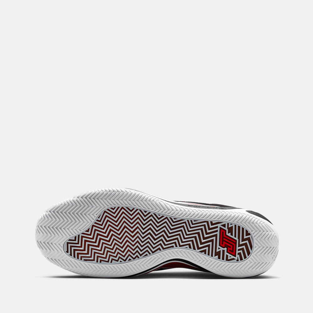 Bottom view of the Jordan Tatum 4 'Bloodline'.
