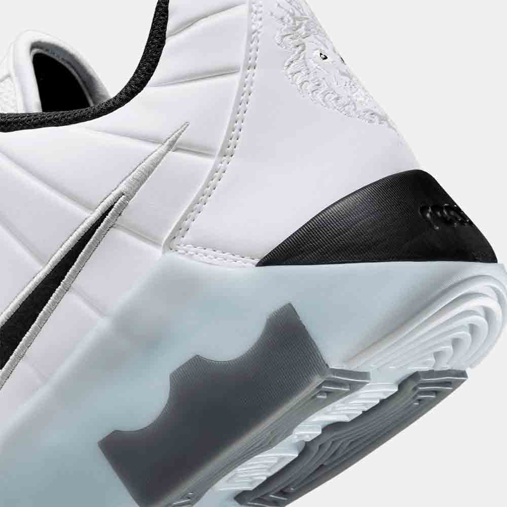 Up close, rear view of the Nike LeBron Witness 9.