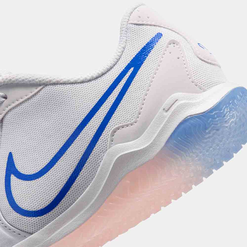 Up close, side/rear view of the Kids' Nike United Jr. Tiempo Legend 10 Academy Indoor Soccer Shoes.