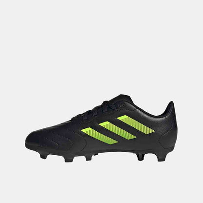 Side medial view of the Adidas Kids' Goletto VIII FG Soccer Cleats.