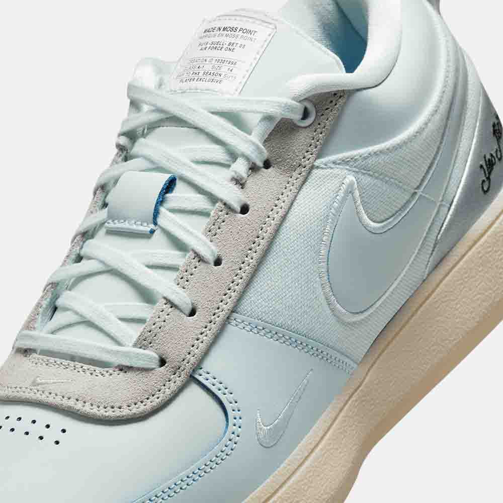 Up close, front view of the Nike Book 1 "Moss Point".