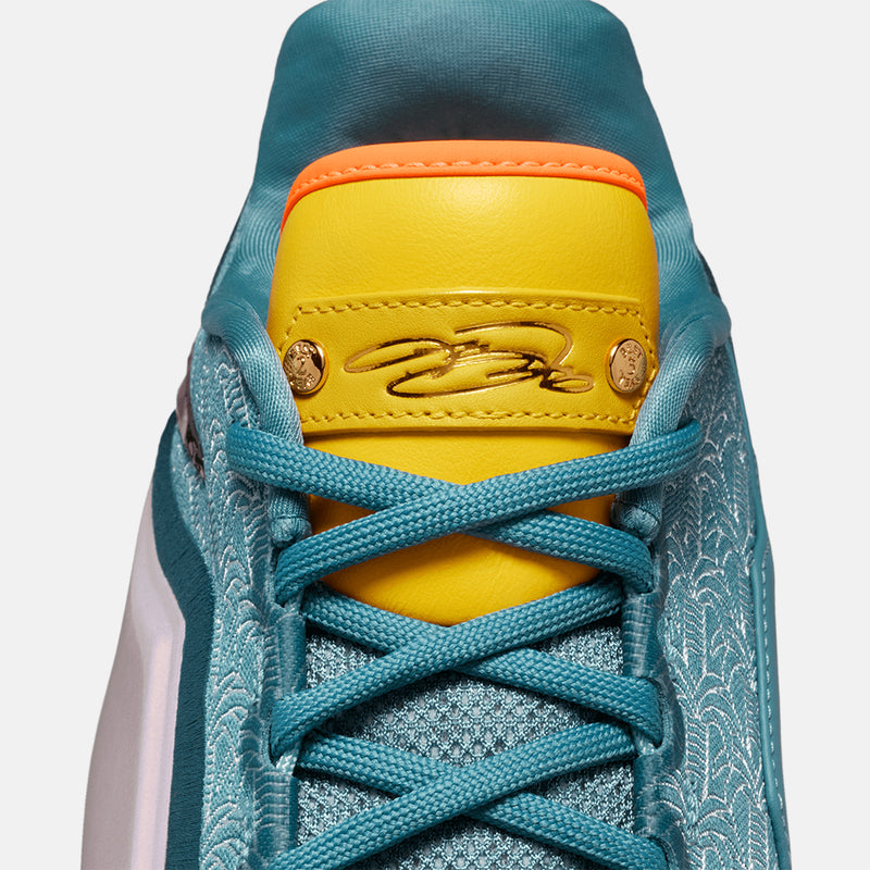 Up close, front view of the LeBron XXIII "Miami Twice".