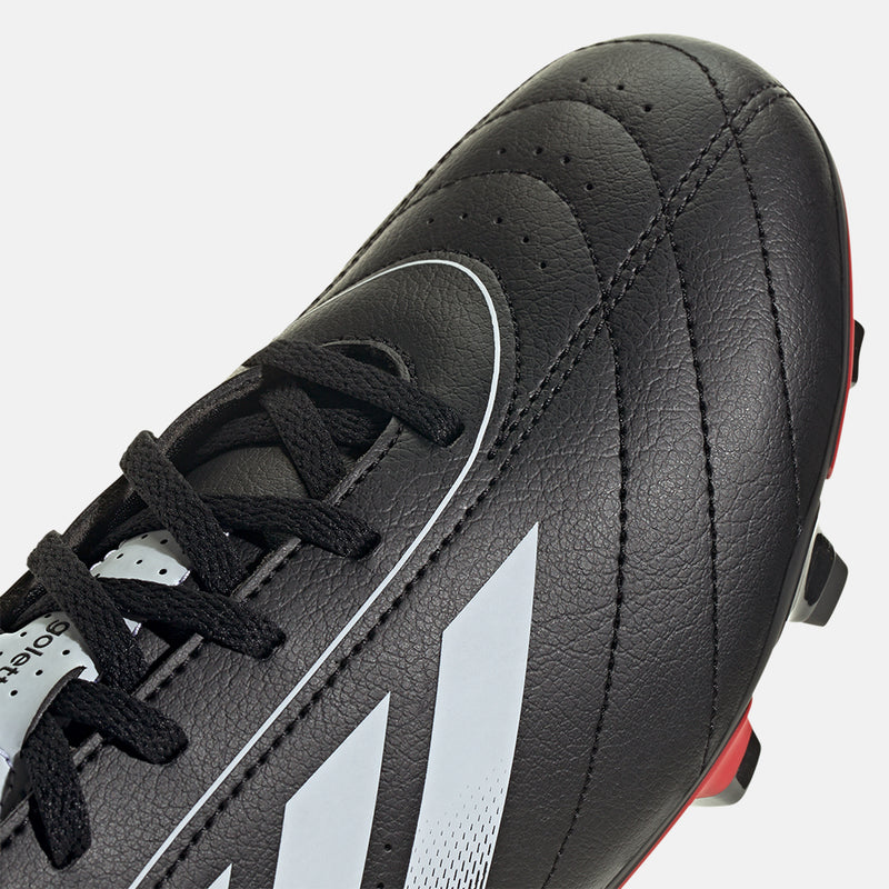 Up close, front view of the Adidas Goletto IX FG/MG Soccer Cleats.