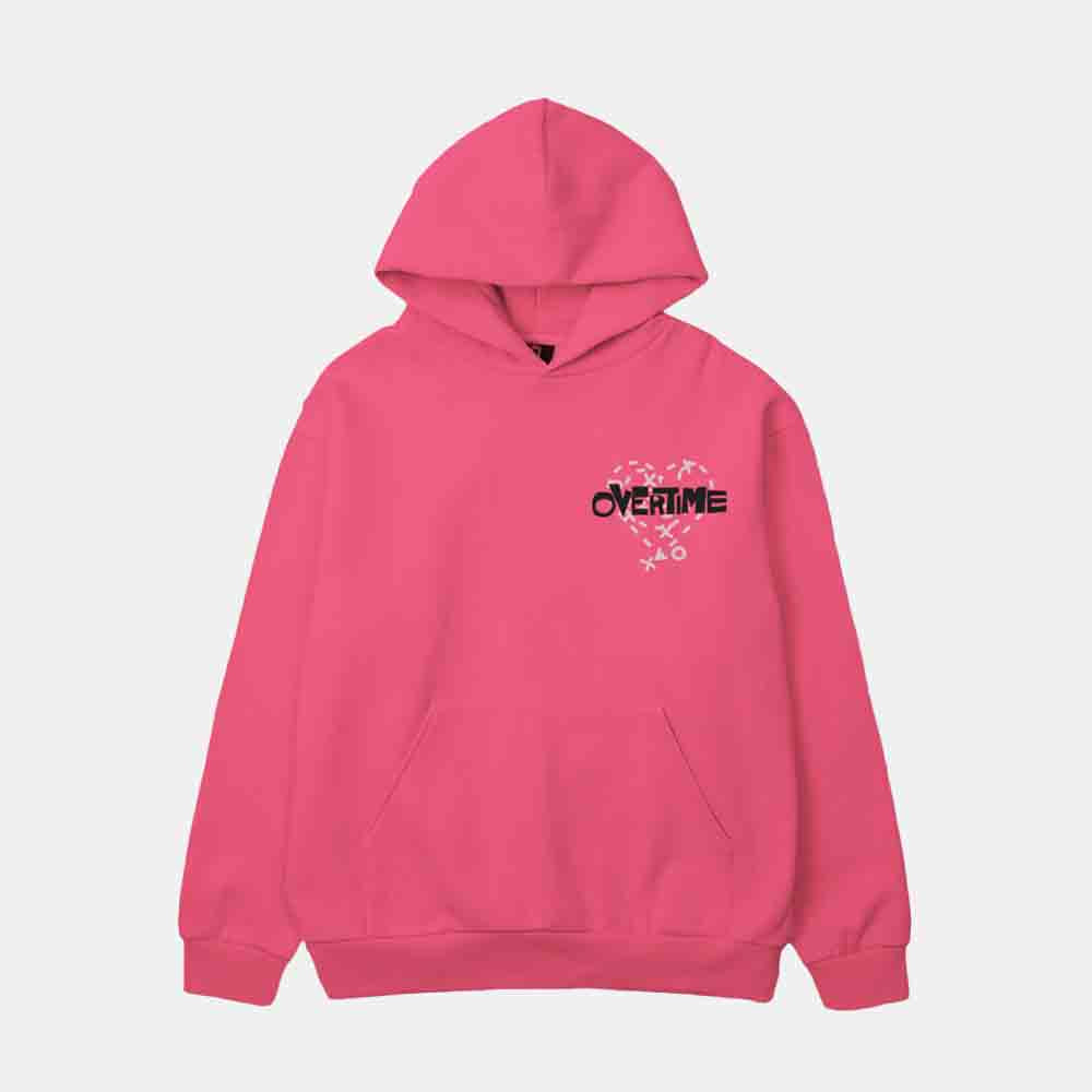 Front view of the Youth Overtime Heart Play Hoodie.