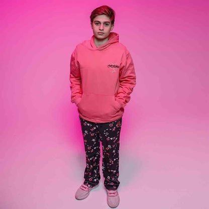Front view of the Youth Overtime Heart Play Hoodie.