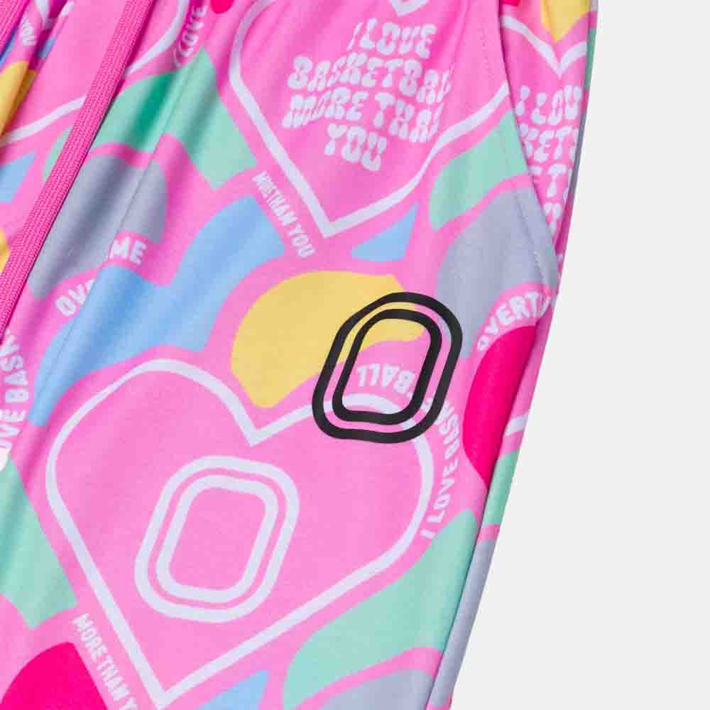 Up close view of emblem on the Overtime I Love Basketball Pajama Pant.