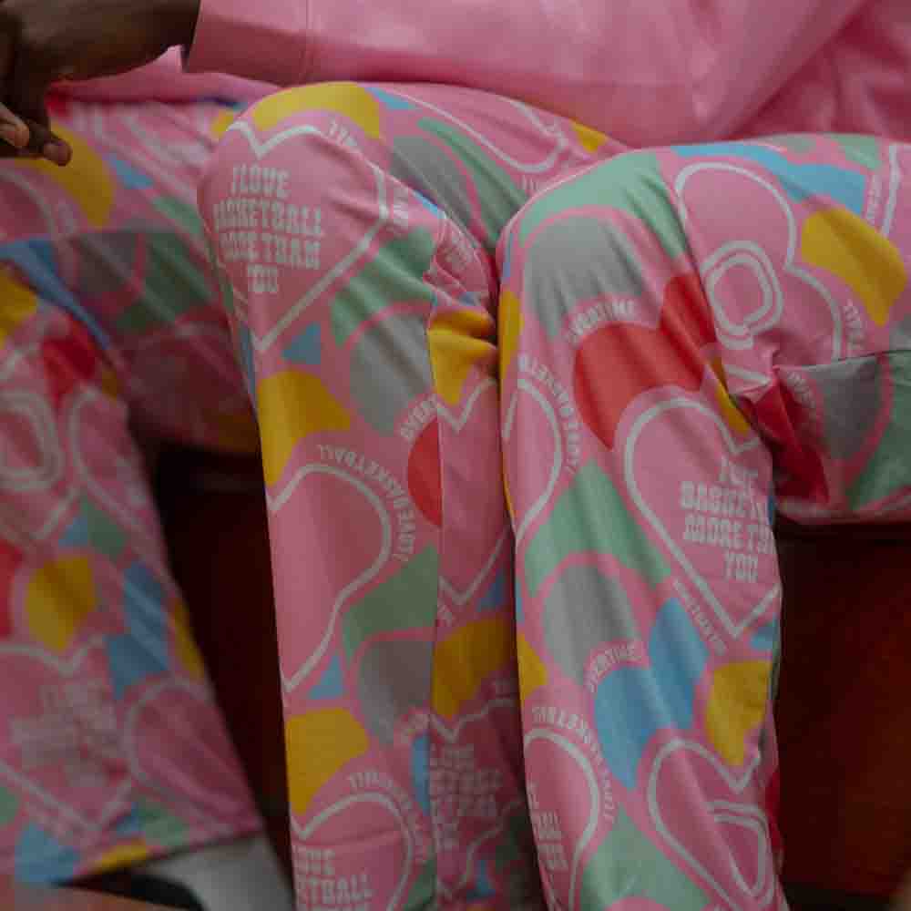 Front view of the Overtime I Love Basketball Pajama Pant.