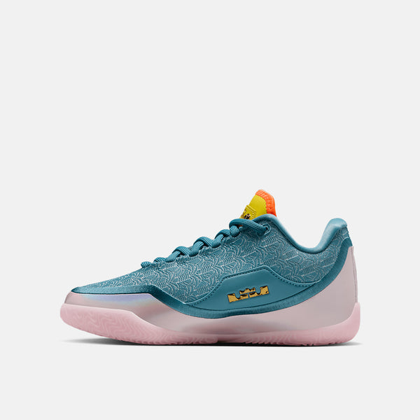 Side medial view of the Kids' LeBron XXIII "Miami Twice".