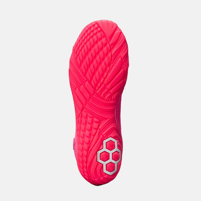Bottom view of the Rudis JB1 Adult Wrestling Shoes, Flamingo Pink.