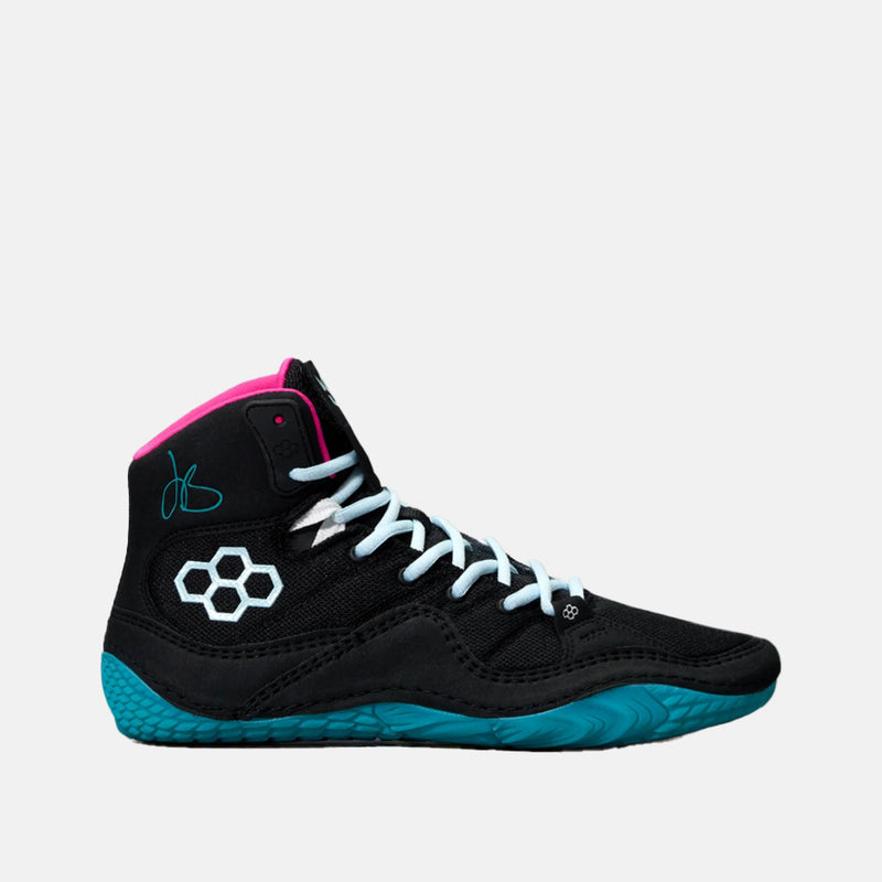Side view of the Rudis JB1 Adult Wrestling Shoes, South Beach.