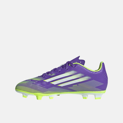 Side medial view of the Kids' Adidas F50 Club FG/MG Soccer Cleats.