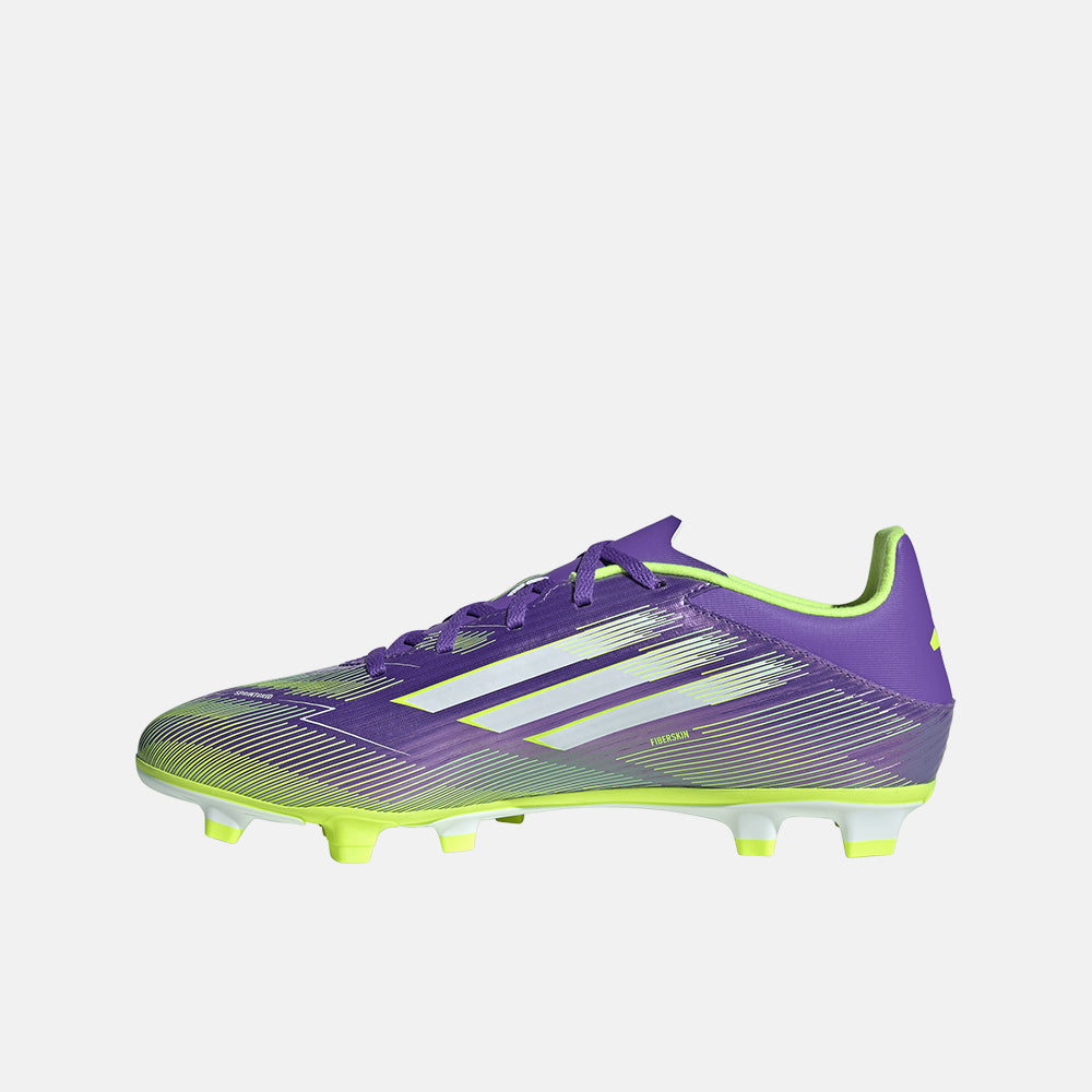 Adidas F50 Club FG/MG Purple Neon Green Soccer Cleats JI0043 Mens 4.5 Womens 5.5 Adidas F50 Club Firm Ground Cleats Soccer JI0043 Purple main image 3