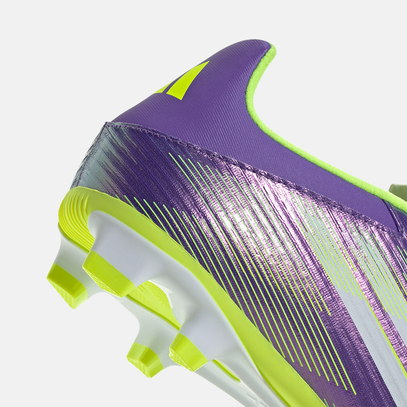 Up close, rear view of the Adidas F50 Club FG/MG Soccer Cleats.