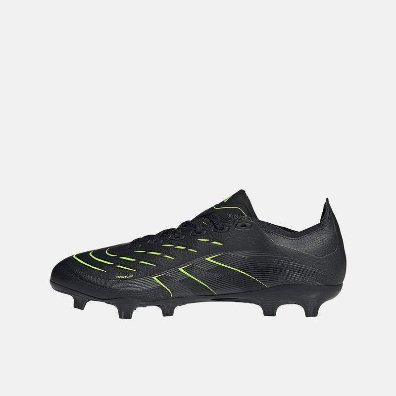 Side medial view of the Adidas Predator League FG/M Soccer Cleats.