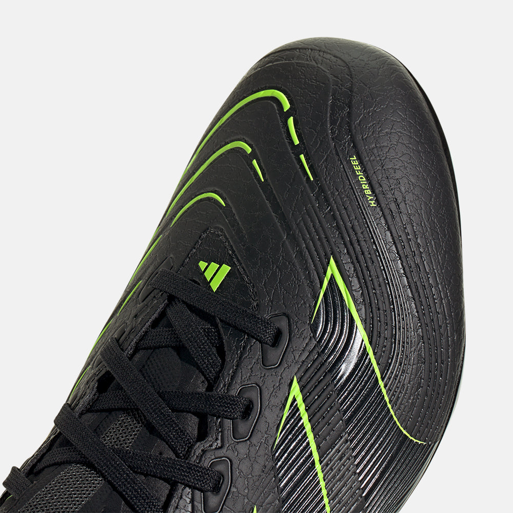 Up close, front view of the Adidas Predator League FG/M Soccer Cleats.