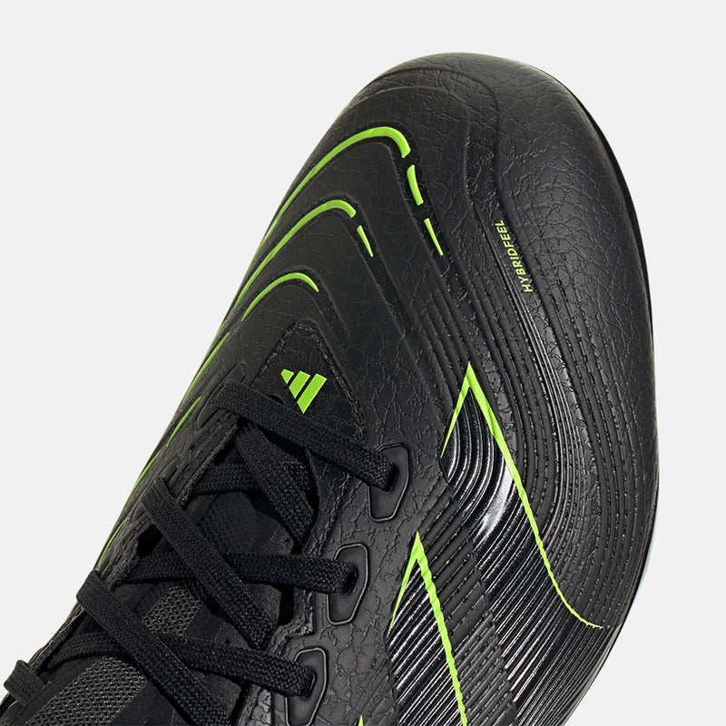 Up close, front view of the Adidas Predator League FG/M Soccer Cleats.