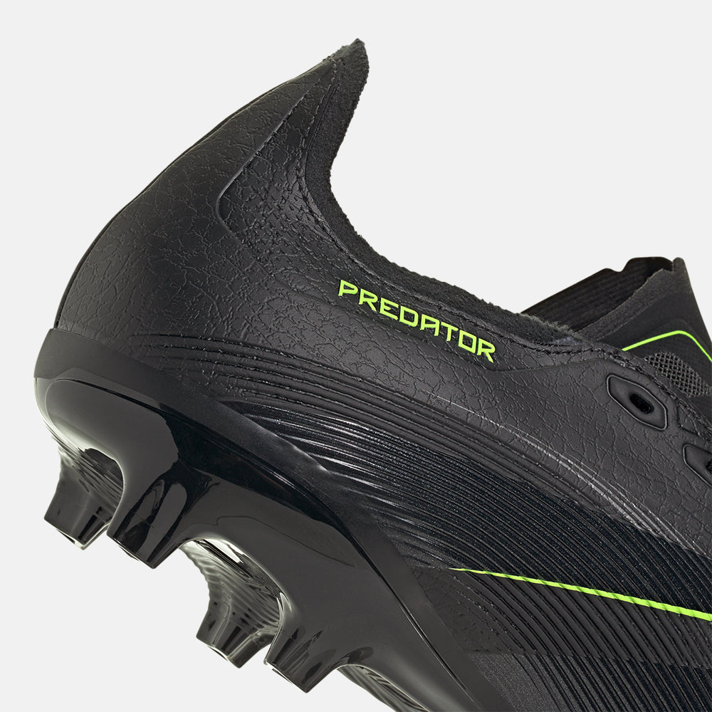 Up close, rear view of the Adidas Predator League FG/M Soccer Cleats.