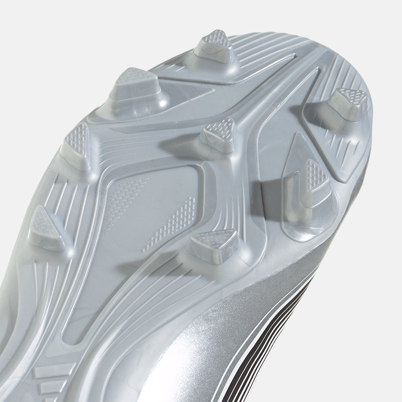 Up close, bottom view of the Adidas F50 Messi Club FG/M Soccer Cleats.